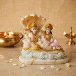 Beautiful Vishnu Ji and Mata Laksmi White Statue