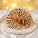 Size 0 Heavy Gold Sequin Border Laddu Gopal Dress