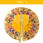 Size - 1 Laddu Gopal Yellow Dress with Golden Pleated Border