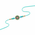 Protection Evil Eye Centerpiece Turquoise Beaded Rakhi