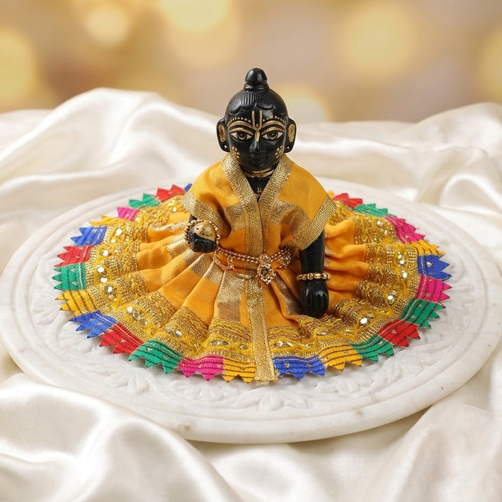 Size 1 Multicolour Border Laddu Gopal Dress