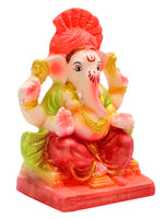 6 Inch Vibrant Eco-Friendly Ganesha Idol With Royal Turban