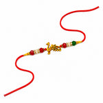 Elegant Wooden Peacock Medallion Designer Rakhi