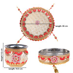 11 Pc Golden Grace Floral Karwa Chauth Thali Set