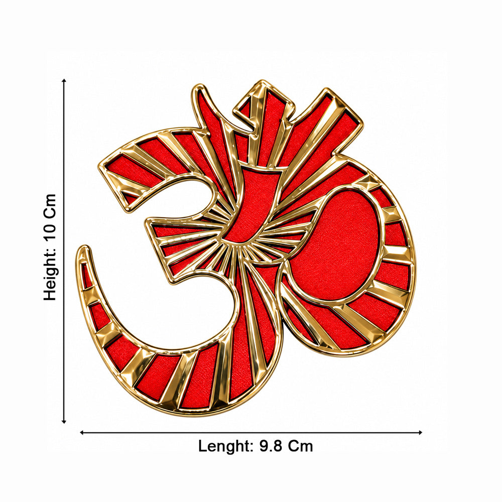 Gold & Red Embossed Om Symbol Door and Wall Sticker