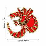 Gold & Red Embossed Om Symbol Door and Wall Sticker