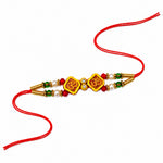 Devotional Twin Om Symbol Stone Studded Designer Rakhi