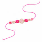 Aesthetic Clear Glass Rose Charm Beaded Designer Rakhi