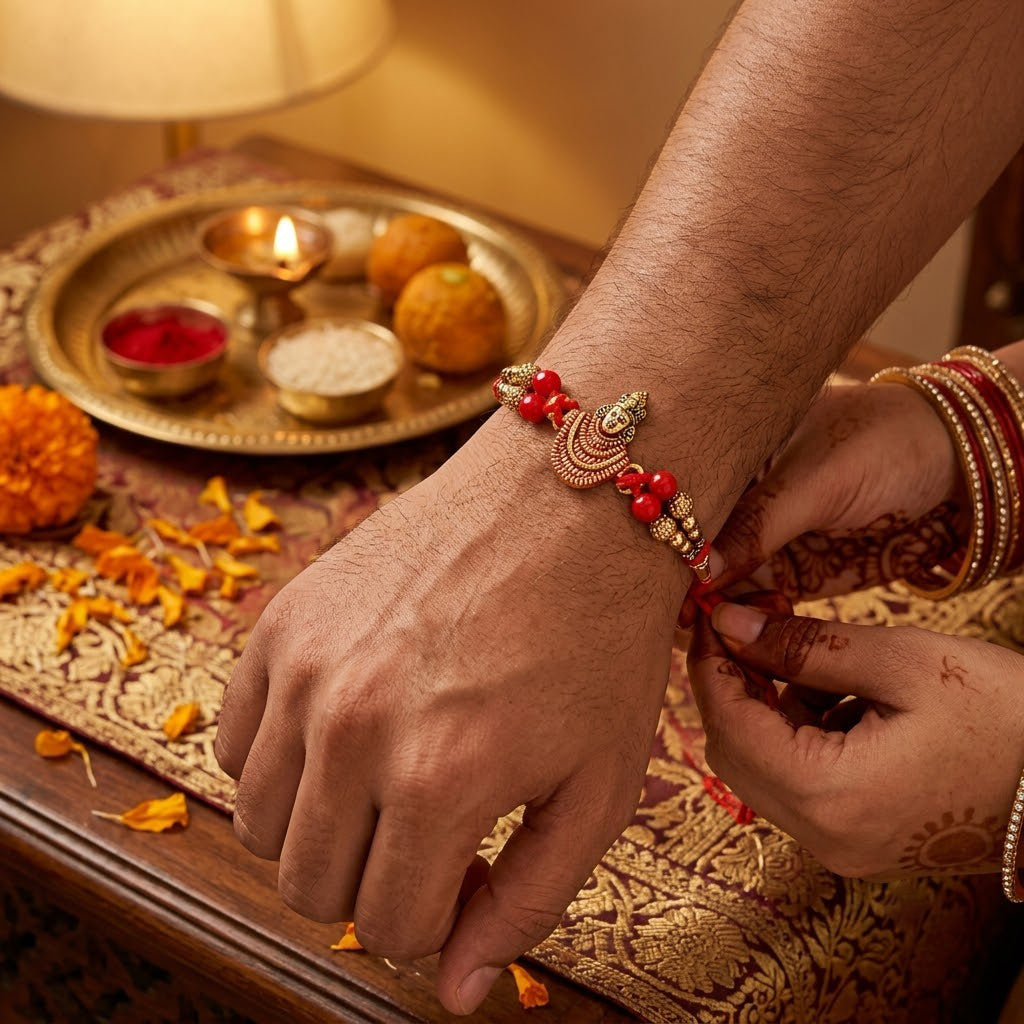 Multi Design Devotional Family Rakhi Combo (Set of 5)