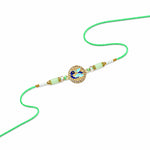 Elegance Peacock Feather Art Enamel Designer Rakhi
