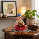Hand-Painted Blue Turban Resin Ganesh Statue