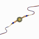 Mandala Floral Medallion Peach Oval Gem Rakhi