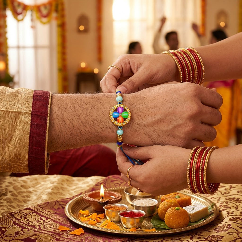 Auspicious Family Rakhi Combo (Set of 5)
