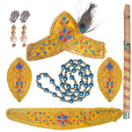 Kids Krishna Jewellery & Shringar Yellow Accessories Set