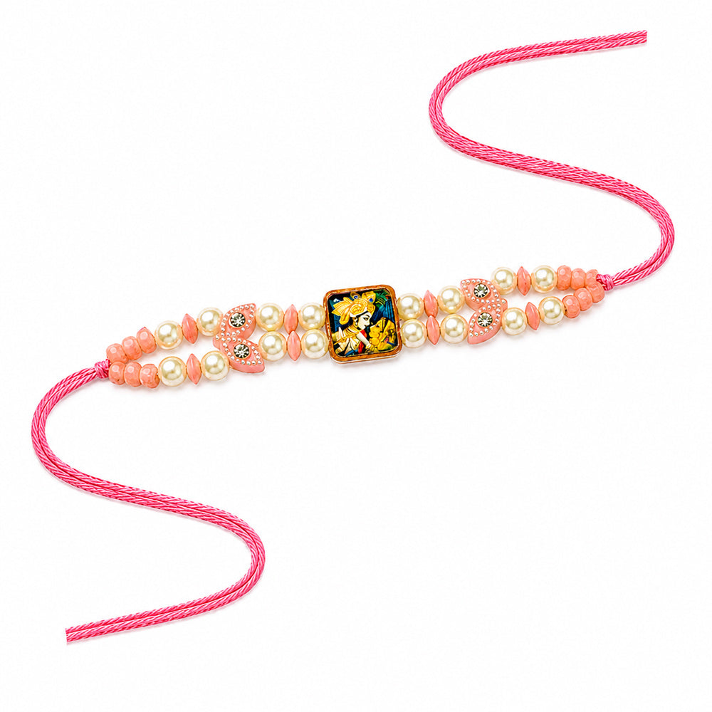 Divine Radha Krishna Graphic Centerpiece Kids Rakhi