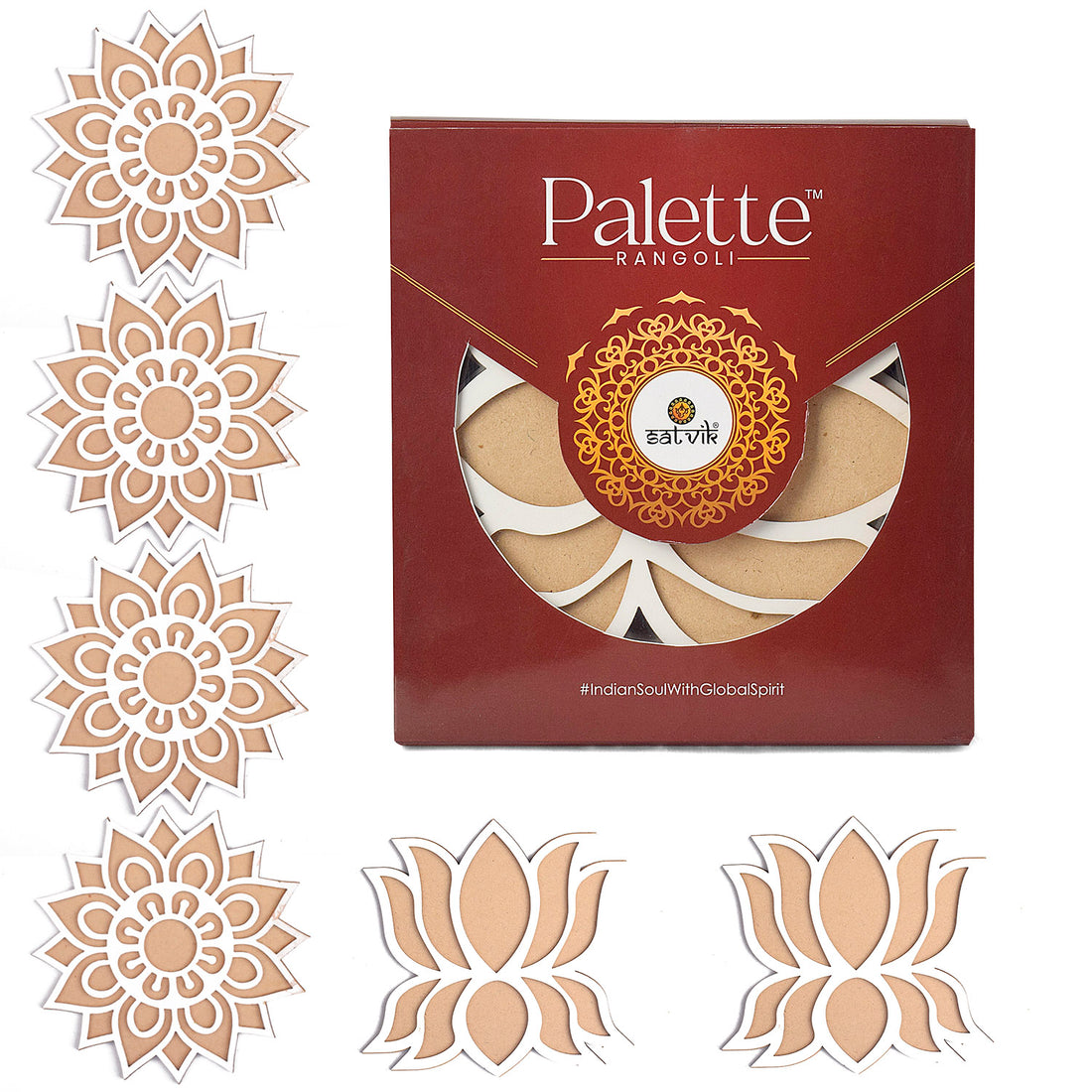 DIY Craft: 6-Inch Rangoli Stencils Set for Festive Decor