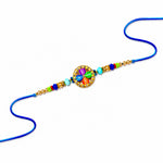 Elegance Rainbow Enamel Floral Medallion Beaded Rakhi