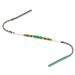 Multicolor Threaded Turquoise and Gold Beaded Designer Rakhi