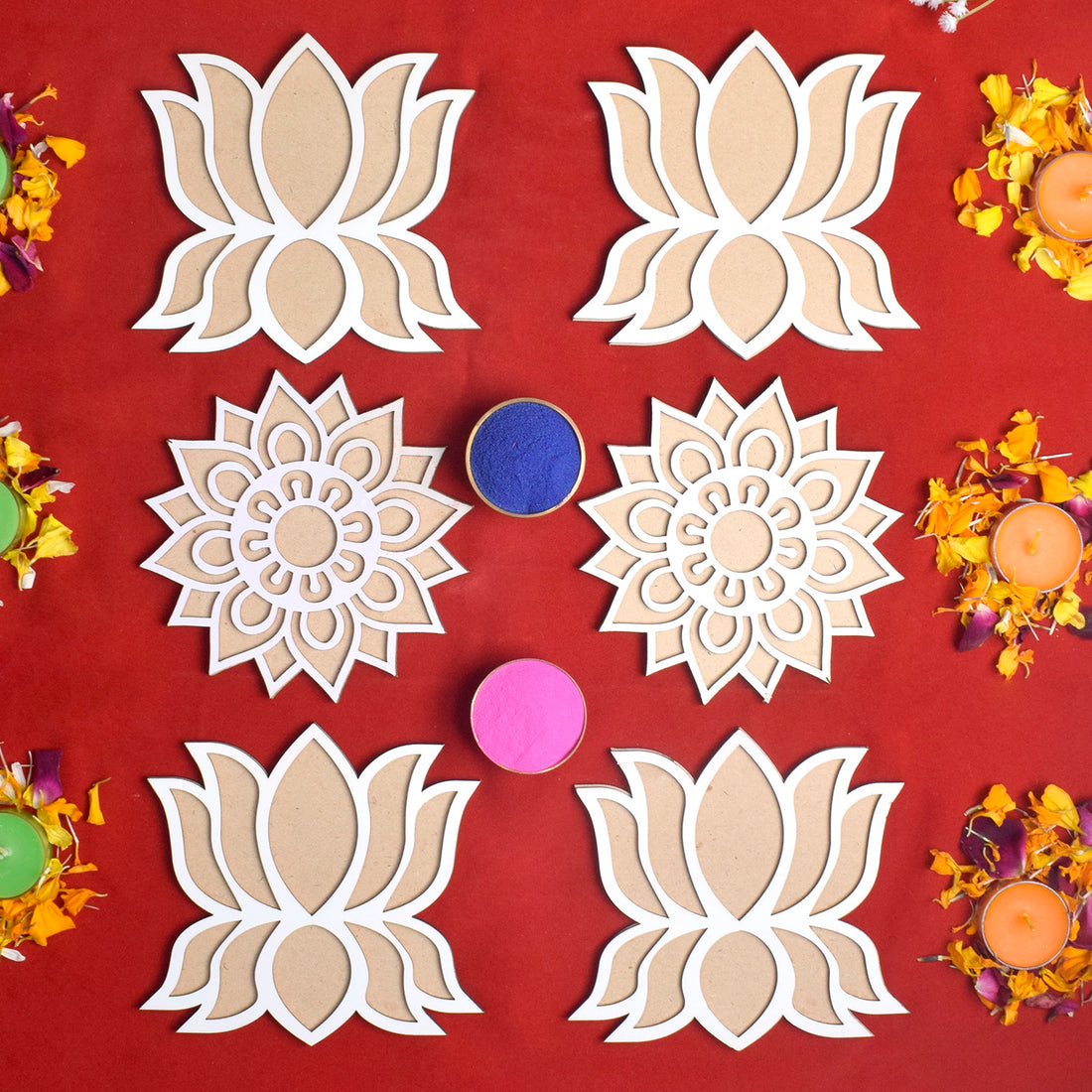 6-Piece Rangoli Stencil Set | India’s Largest Pooja Accessories Brand – www.satvikstore.in