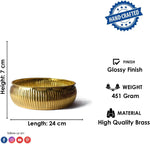 Classic Pattern Decorative Embossed Brass Urli 9.5 Inch