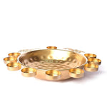 Decorative Metal Peacock Flower Urli with Tea Light (Pack of 3)