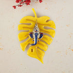 Elegant Classic Finish Ganesha On Leaf Wall Hanging