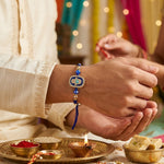 Turquoise Evil Eye and Hamsa Hand Designer Rakhi (Set of 2)