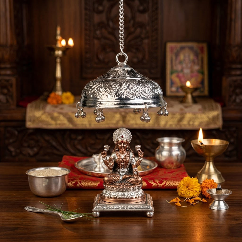 925 Hallmark 3 Inch Durga Mata Chhatra