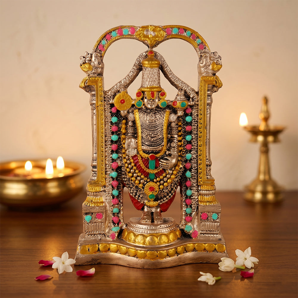 Premium Antique Gold Tirupati Balaji Resin Statue