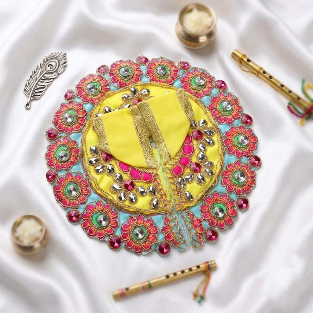 Size No.2 Premium Color Stones Work Laddu Gopal Festive Dress