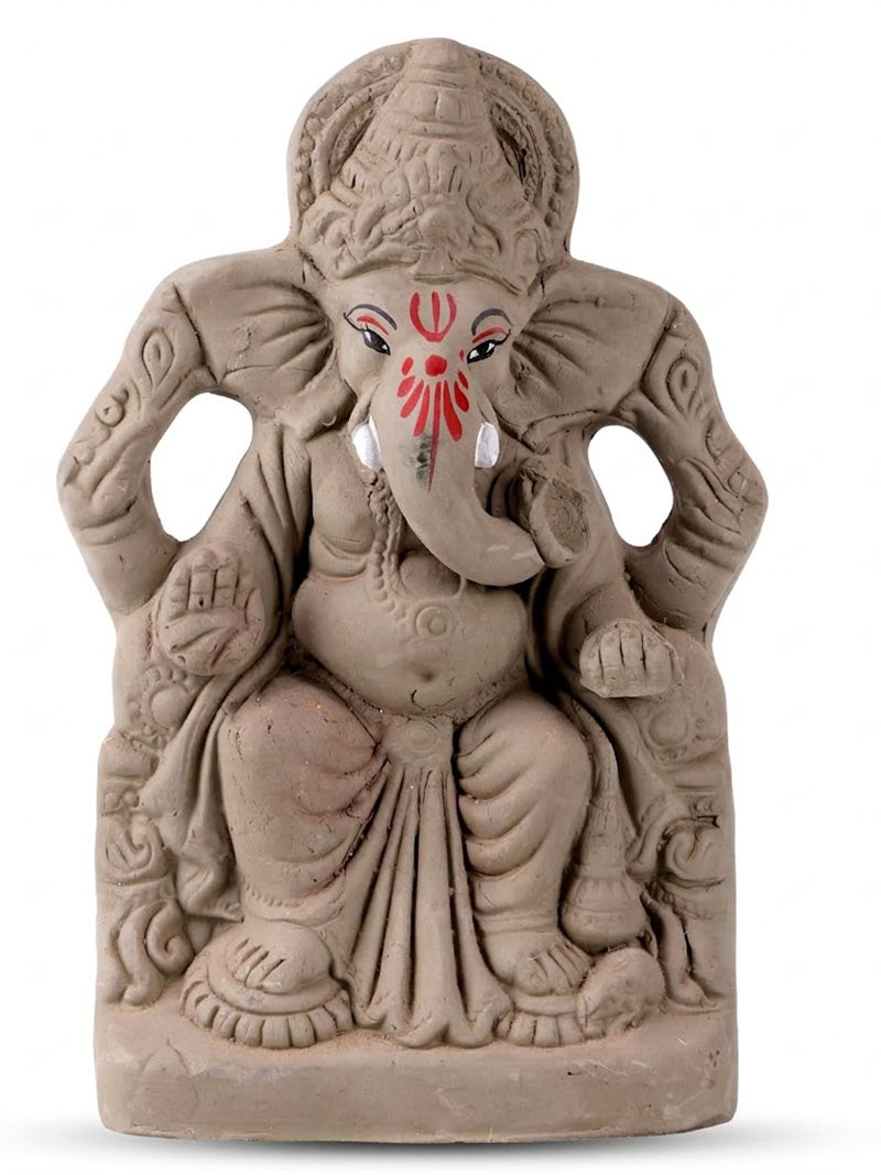 9 Inch Eco Friendly Ganesha Idol in Traditional Sitting Pose