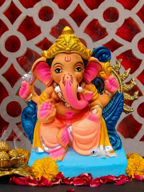 6 Inch Vibrant Eco-Friendly Ganesha Idol | India’s Largest Pooja Accessories Brand – www.satvikstore.in