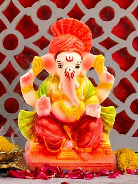 6 Inch Vibrant Eco-Friendly Ganesha Idol | India’s Largest Pooja Accessories Brand – www.satvikstore.in