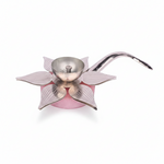 Silver Lotus Diya with Bell – Silver Plated Pooja Lamp Decorative Spiritual Use