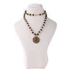 Gold Plating Capping Karungali Mala with Hanuman Pendant