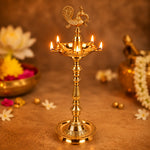 44 Inch Brass Kerala Peacock Samai Deepam Inauguration Lamp