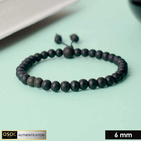 6 mm government certified Karungali bracelet with matt finish, designed for daily wear, spiritual protection, and positive energy. India’s Premium Jap Mala Store - www.satvikstore.in