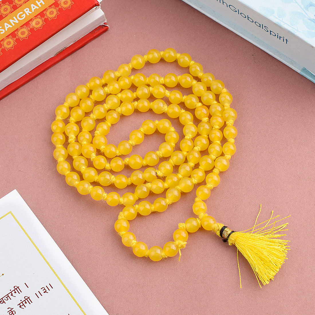Hakik Jap Mala (Yellow) – A Confidence-Boosting and Prosperity-Enhancing Spiritual Mala. India’s Premium Hakik Jap Mala Store - www.satvikstore.in
