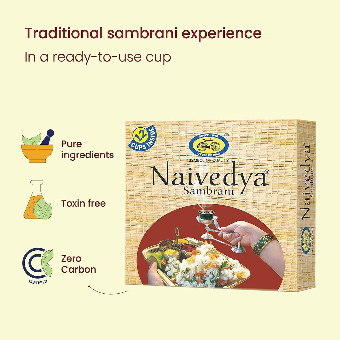 Combo Of Naivedya Sambrani Cups And Woods Incense Sticks