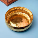 Classic Pattern Decorative Embossed Brass Urli 9.5 Inch