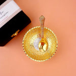 Decorative Embossed Gold Silver Plated Lotus Flower Base Bowl
