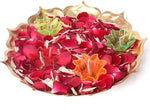 Metal Lotus Shape Urli for Decor With Floating Diya (Pack of 3)