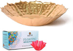 Metal Lotus Shape Urli for Decor With Floating Diya