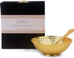 Decorative Embossed Gold Silver Plated Lotus Flower Base Bowl