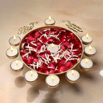 Decorative Metal Peacock Flower Urli with Tea Light (Pack of 3)