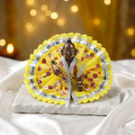 Size No.2 Handcrafted Silver Lace Laddu Gopal Dress