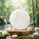 Om Selenite Plate Spiritual Decorative Tool
