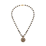 Gold Plating Capping Karungali Mala with Hanuman Pendant