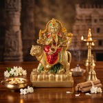 Premium Gold & Crimson Maa Durga Resin Statue