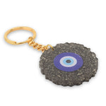 Pyrite Evil Eye Keyring Spiritual Protection & Positive Energy
